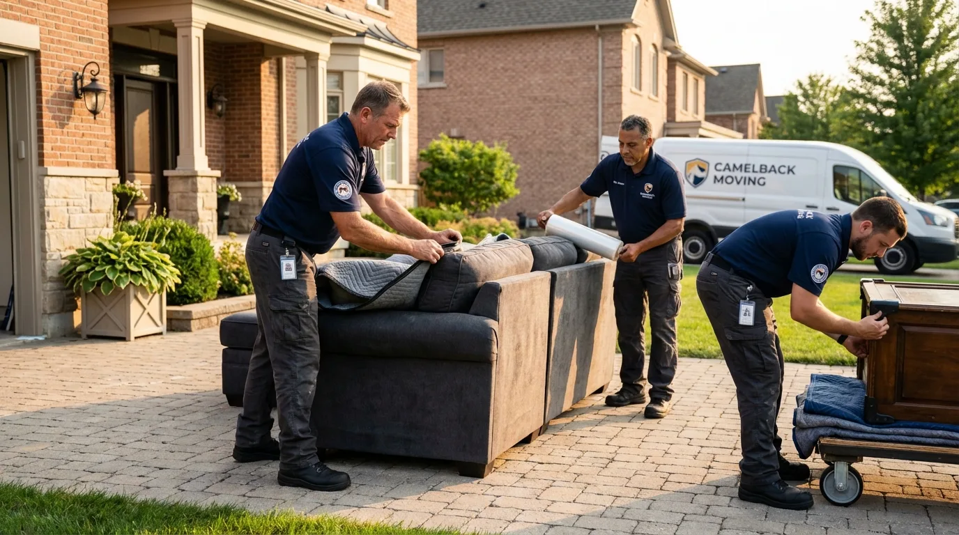 Large estate moving crew wrapping furniture in Skippack, PA